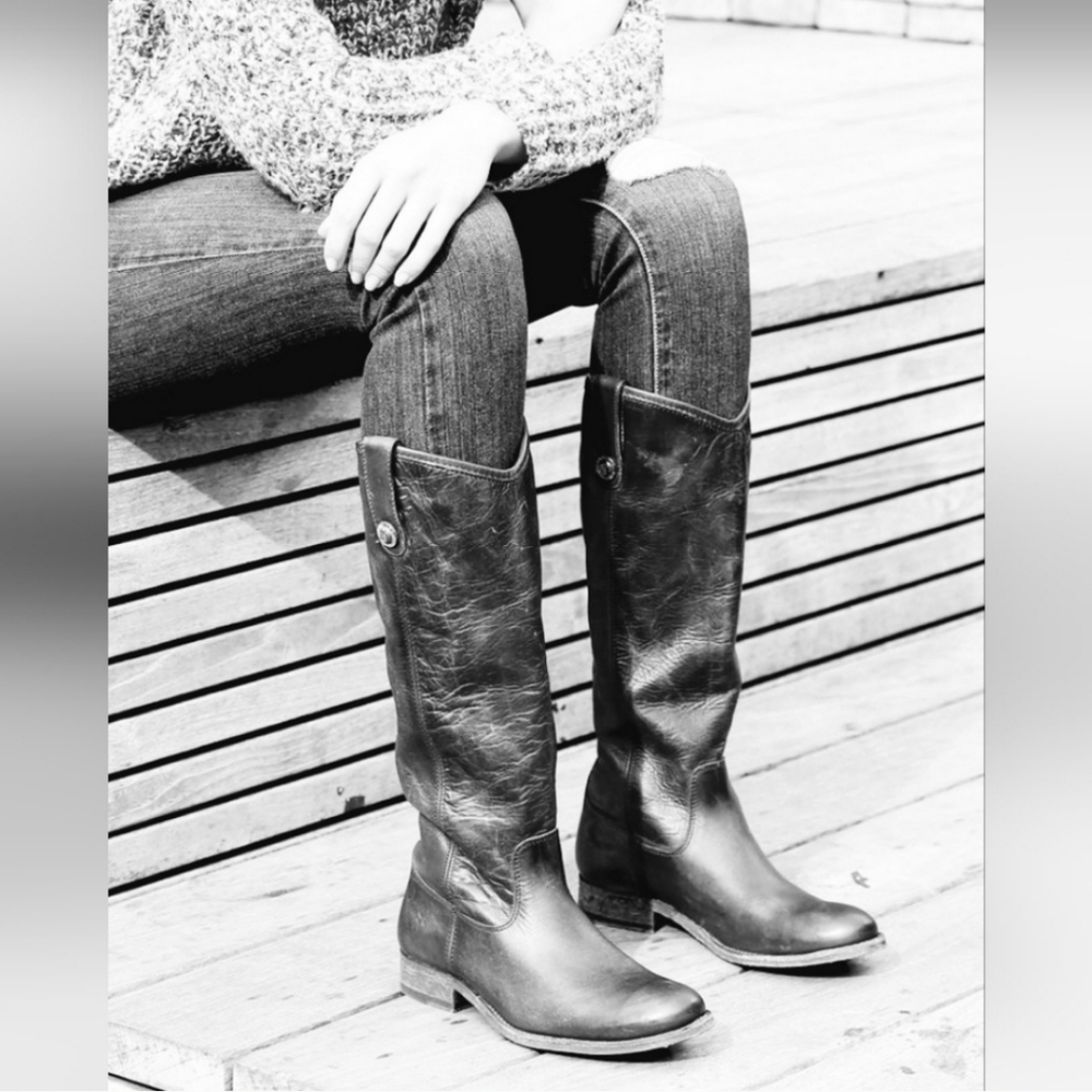 Western Chic Frye Leather Cognac Boots - Picture 10 of 11